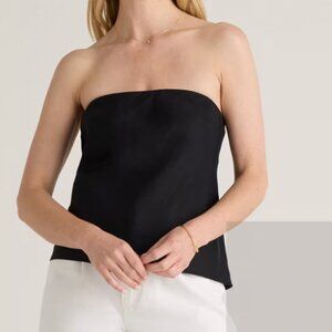 Reformation Black Linen Top
